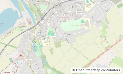 Street map of Hayle, from Foundry to Copperhouse and the estuary