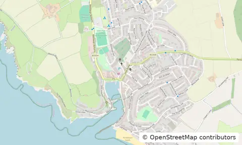 Street map of Porthleven, the harbour and the streets around it