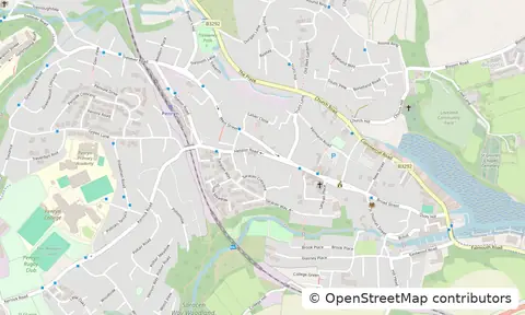 Street map of Penryn town centre and the river