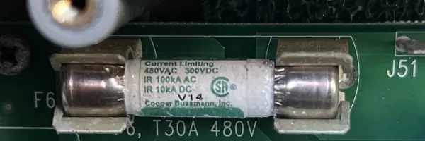 Fuse on a Balboa hot tub control board