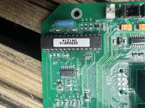 Close-up of a hot tub control circuit board